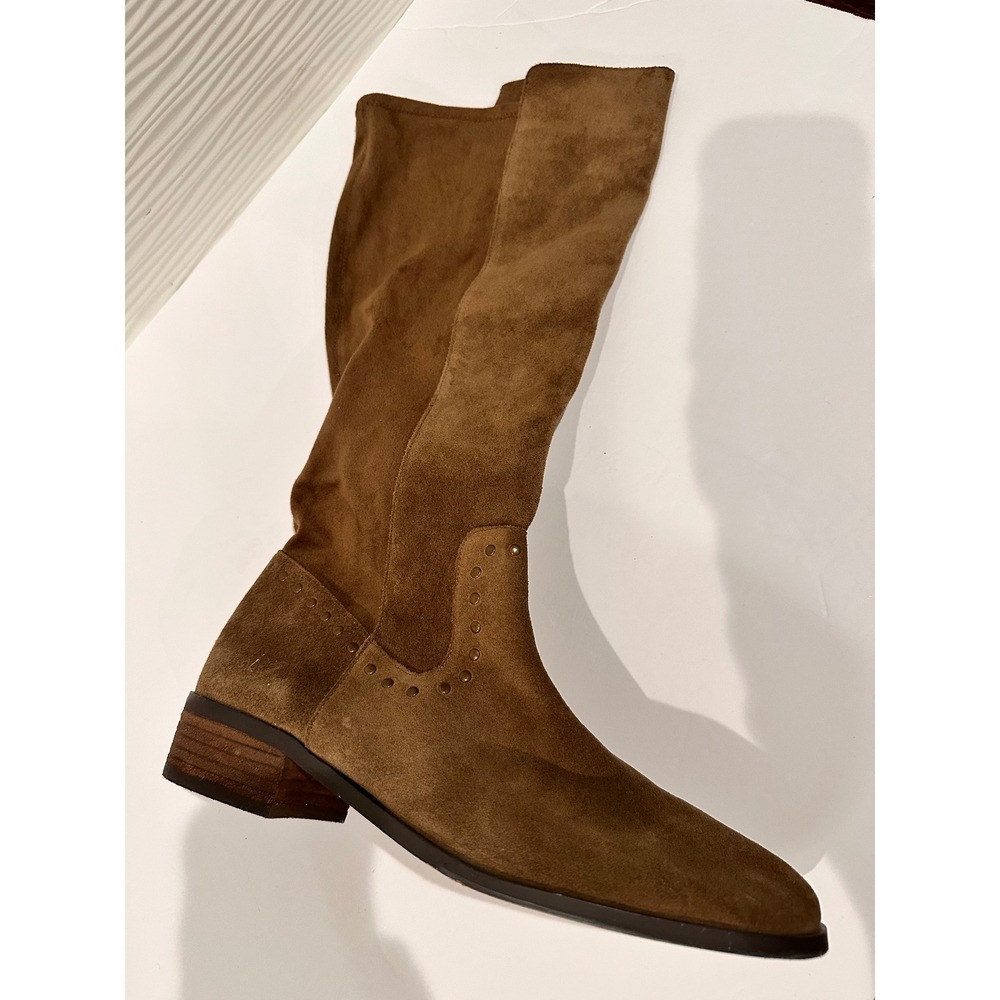 Sole Society Tall Boots Womens 10 Brown Good Suede Knee High Block Heel